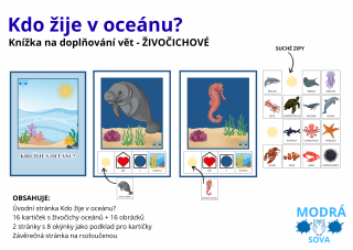 Kdo žije v oceánu? (knížka na doplňování živočichů)